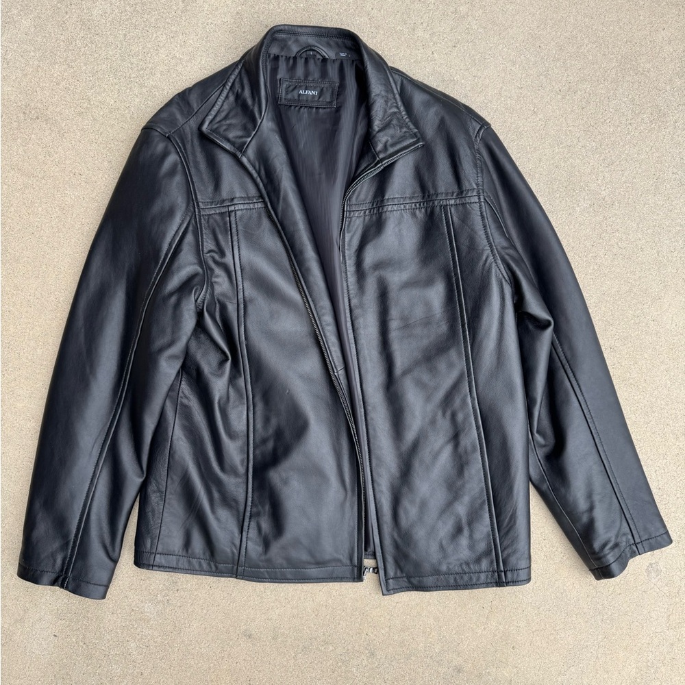 Alfani Black Lightweight leather Jacket Versatile Design